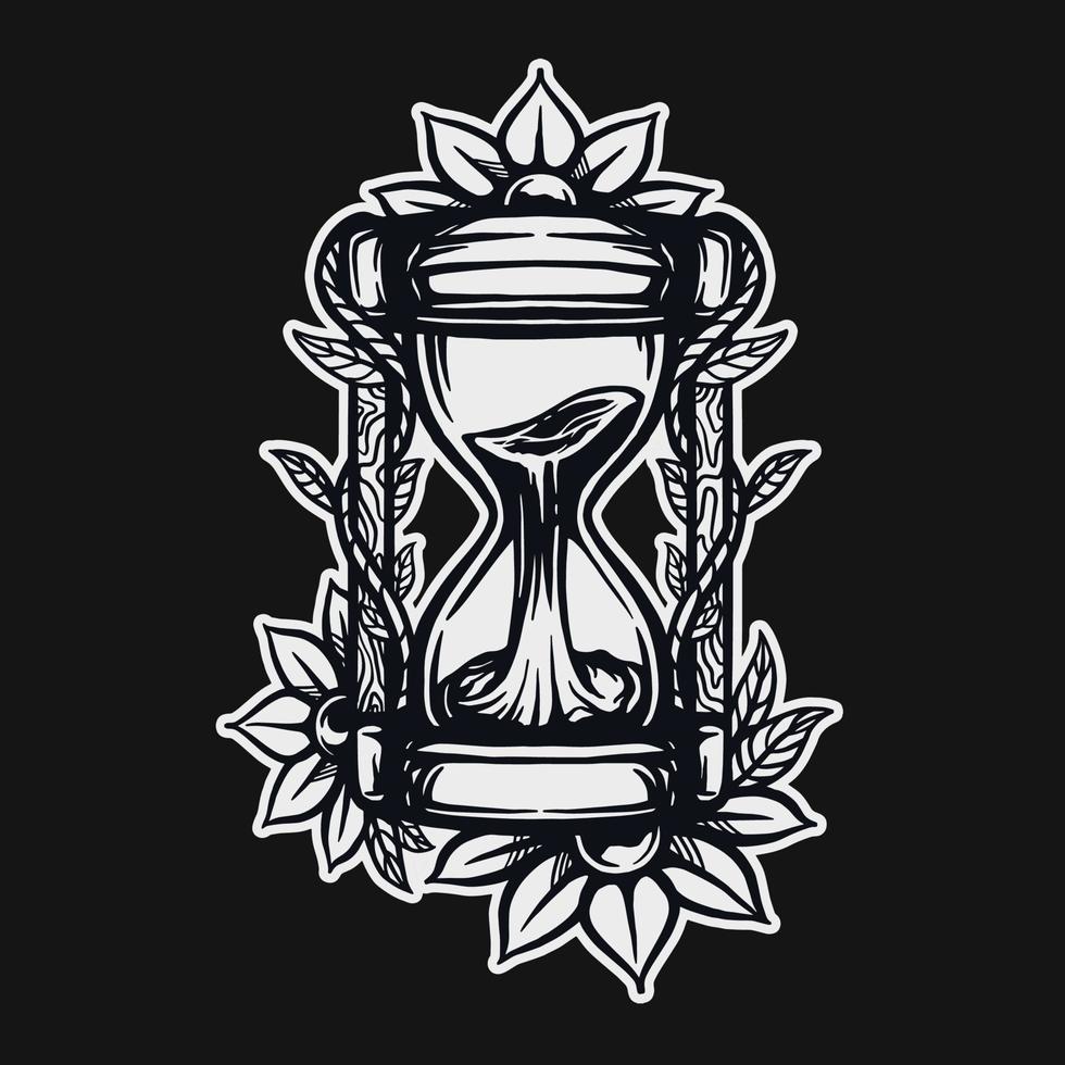 hourglass illustration traditional vector