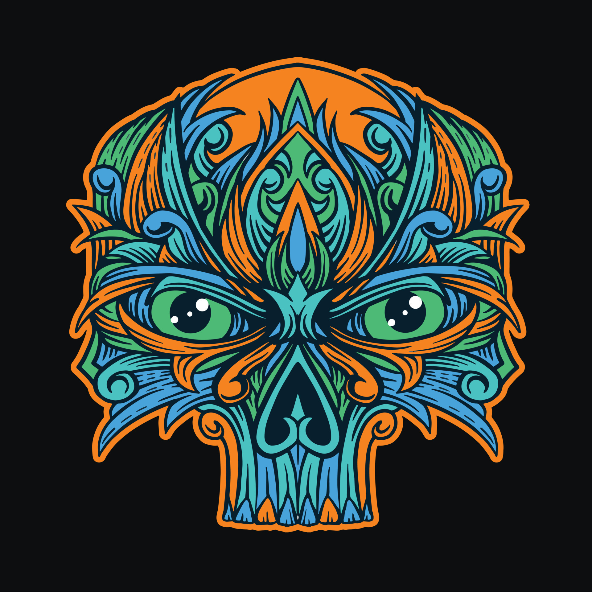 skull ornament tshirt design 13466522 Vector Art at Vecteezy