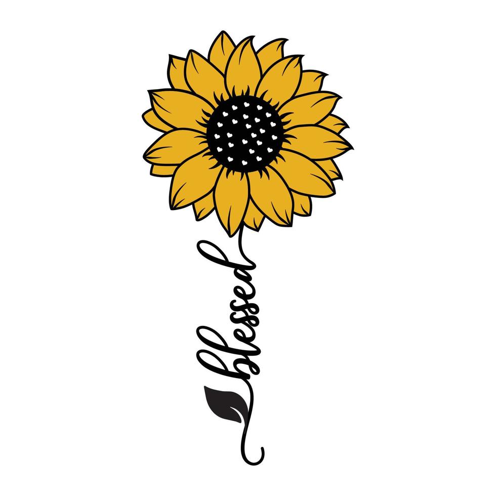 Beautiful and natural blessed sunflower illustration vector