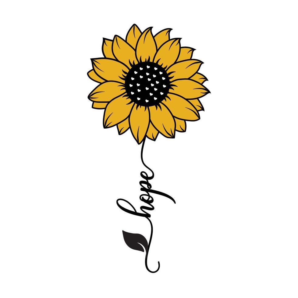 Beautiful and natural hope sunflower illustration vector