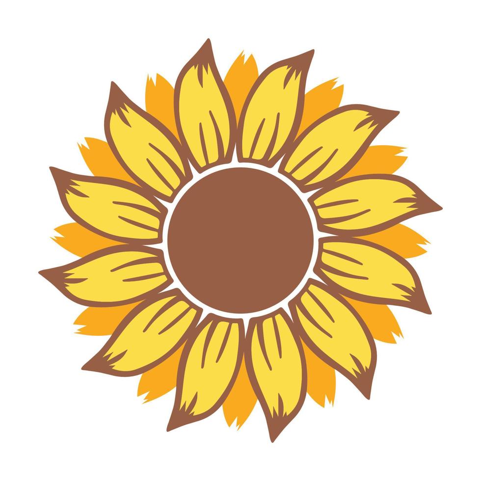 Beautiful and natural sunflower illustration vector