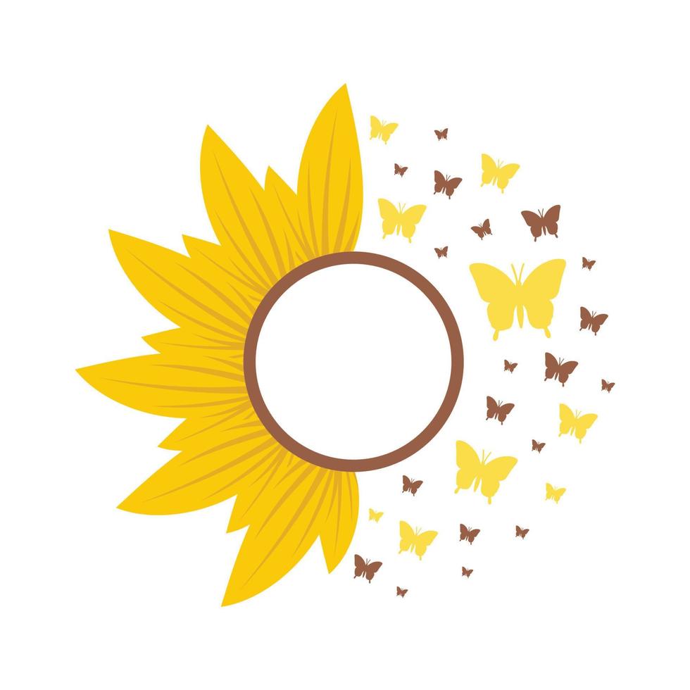 Beautiful and natural sunflower illustration vector