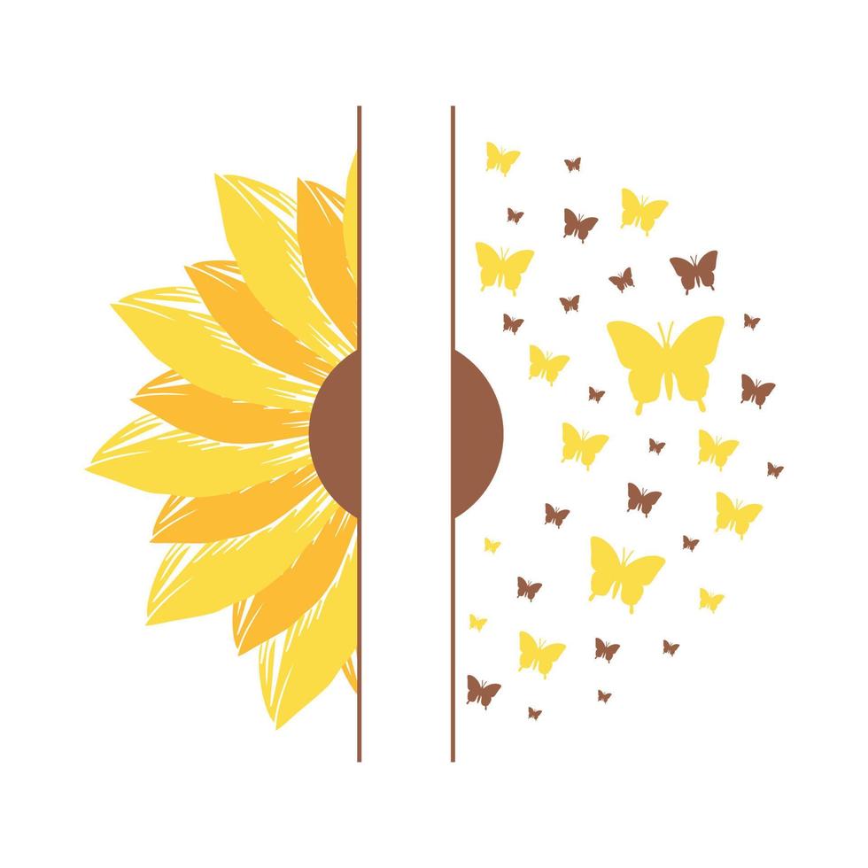Beautiful and natural sunflower illustration vector