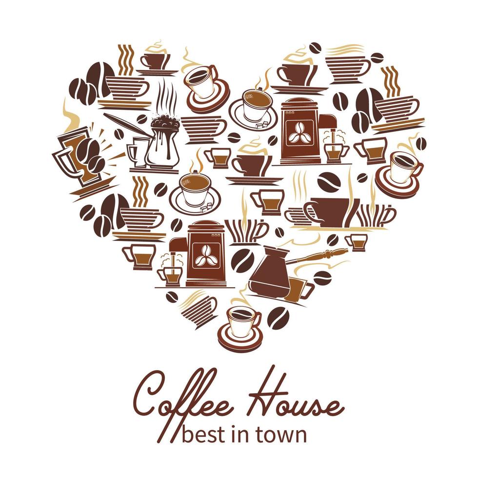 Vector coffee poster for cafeteria or coffeehouse