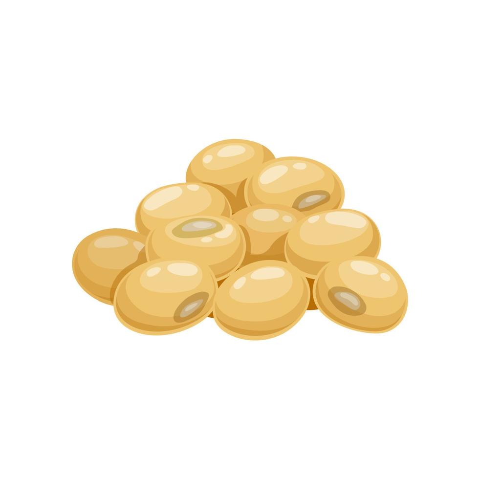 Isolated raw soy beans, legumes farm harvest vector