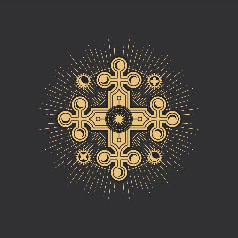 pentagrama oculto, símbolo esotérico del tarot mágico vector