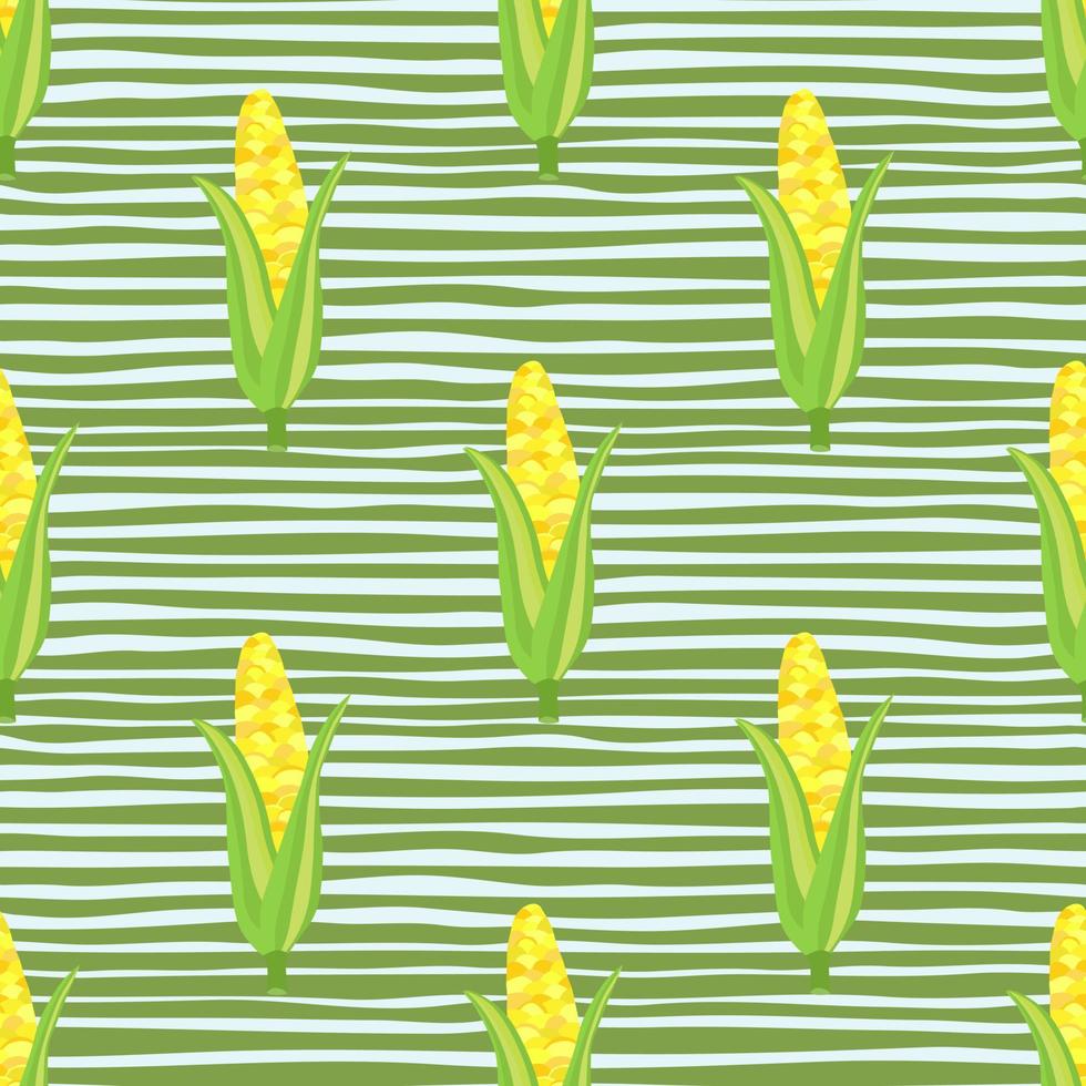 Corn plants seamless pattern. Corn cobs endless wallpaper. vector