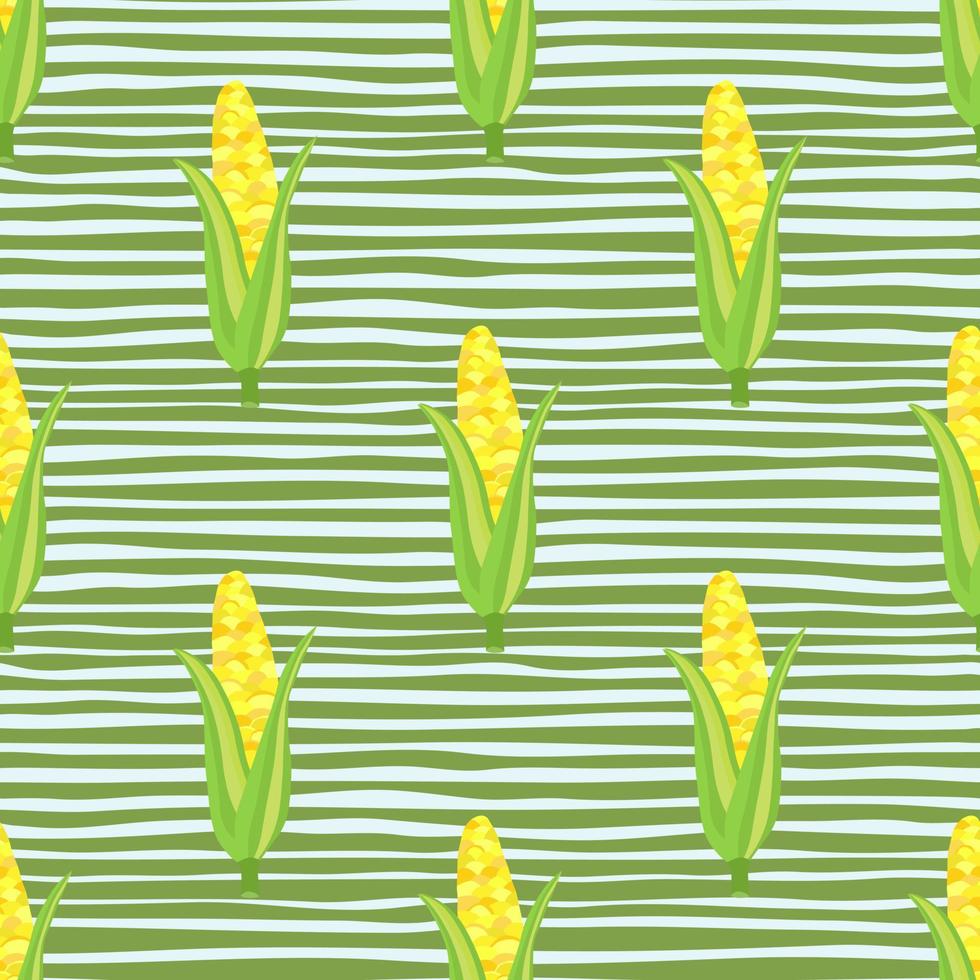 Corn plants seamless pattern. Corn cobs endless wallpaper. vector