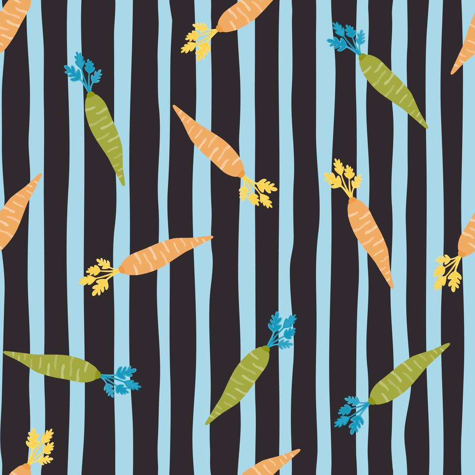 Hand drawn carrot seamless pattern. Doodle carrots wallpaper. vector