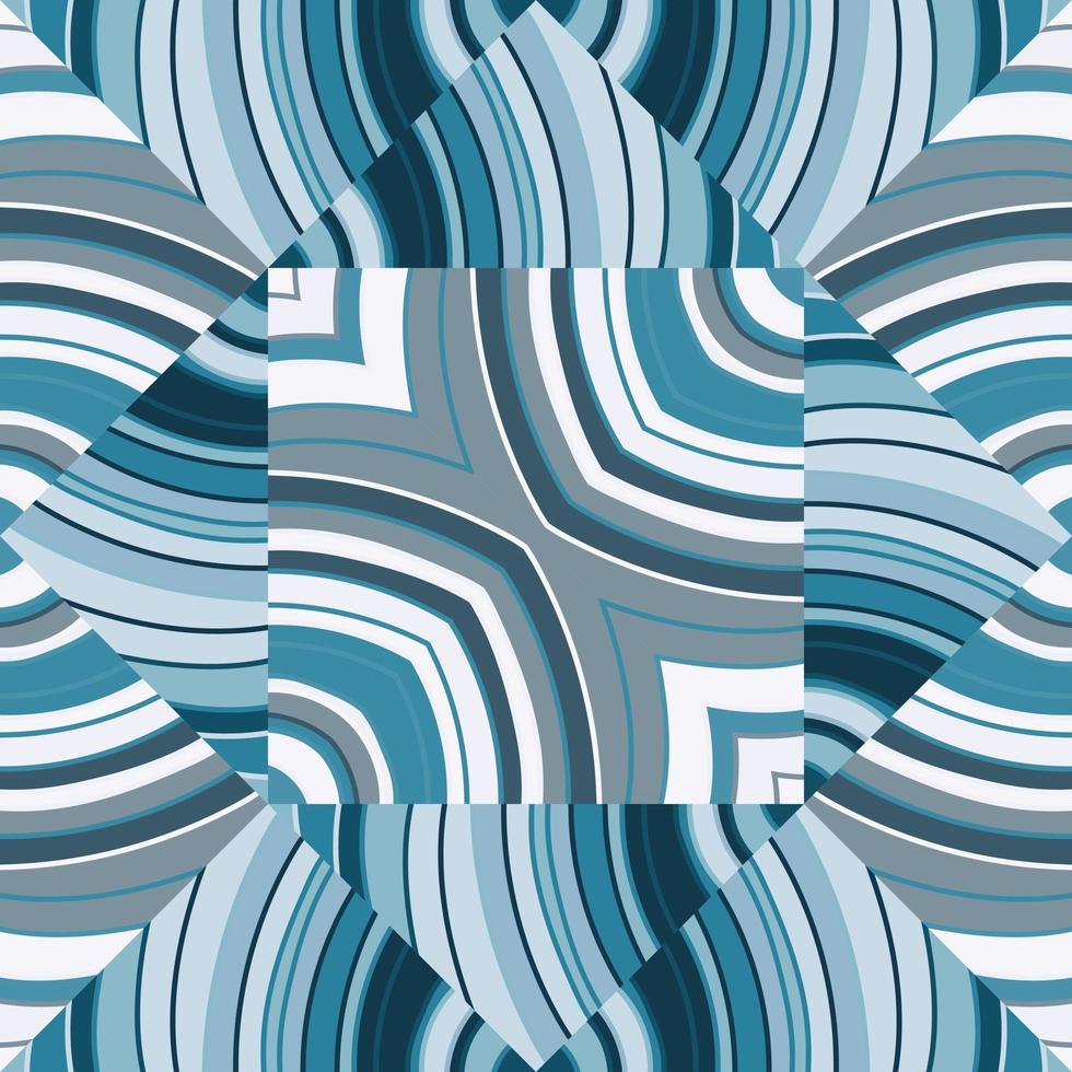 Wave mosaic seamless patern. Decorative lines wallpaper. Hand drawn linear geometric endless ornament. vector