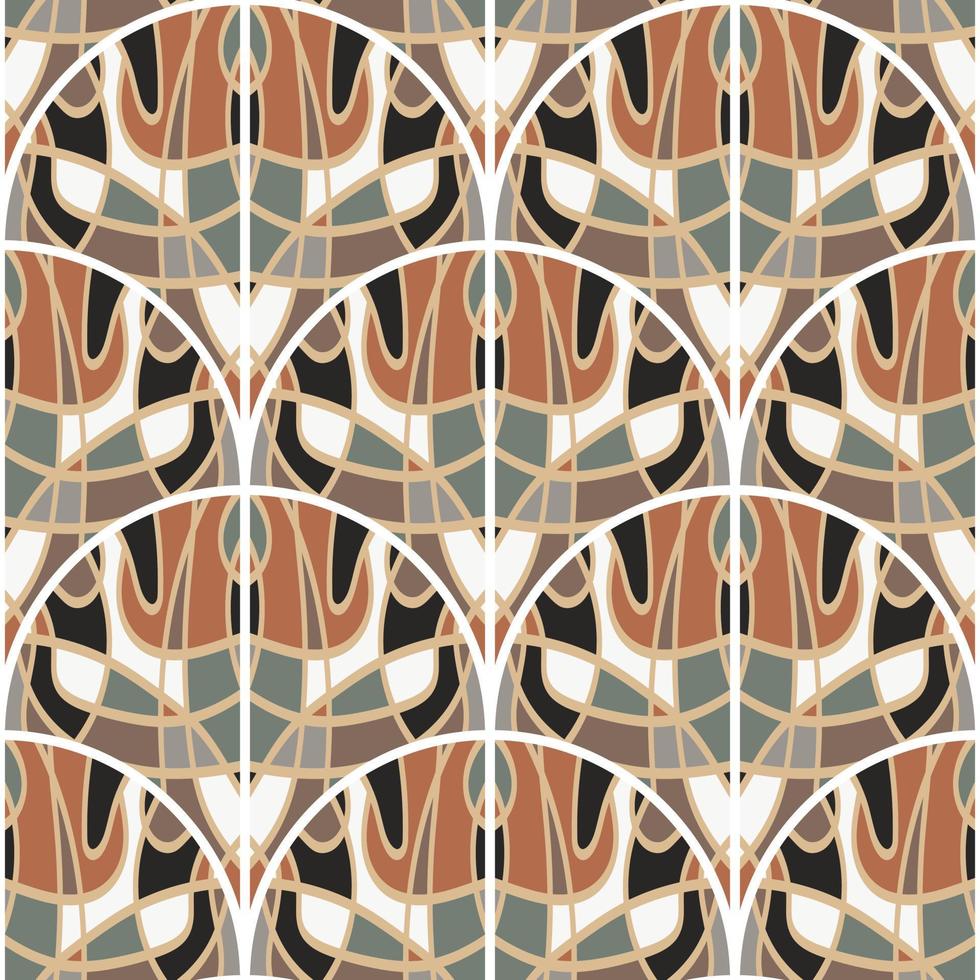 Seamless pattern in the form of a mosaic in retro style. Decorative abstract vintage ornament. vector