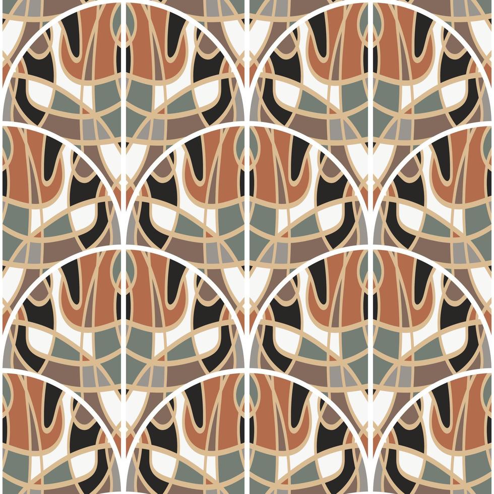 Seamless pattern in the form of a mosaic in retro style. Decorative abstract vintage ornament. vector