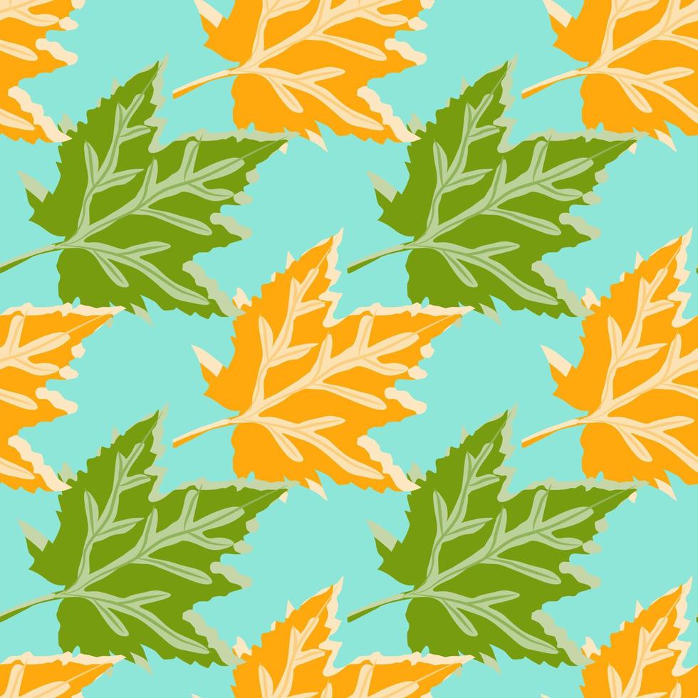 Abstract oak leaves seamless pattern. Maple foliage backdrop. vector