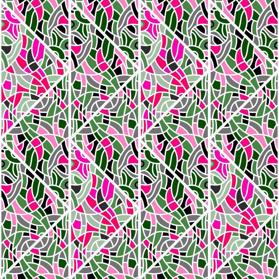 adorno decorativo de mosaico de caleidoscopio lineal. formas abstractas de patrones sin fisuras. vector