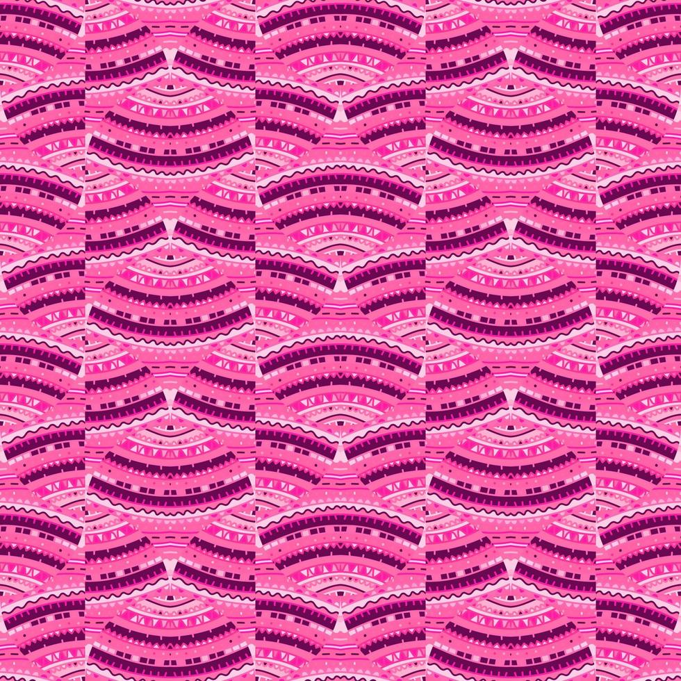Tribal lines mosaic seamless pattern. Abstract geometric ethnic tile. Creative hand drawn ornament in folk style. vector