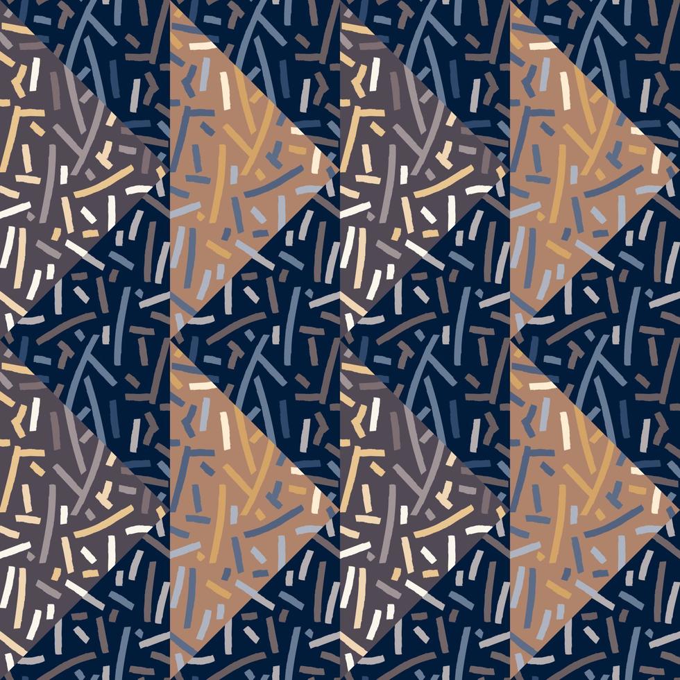 patrón transparente de mosaico tribal creativo. mosaico étnico geométrico abstracto. ornamento vintage de líneas dibujadas a mano. vector