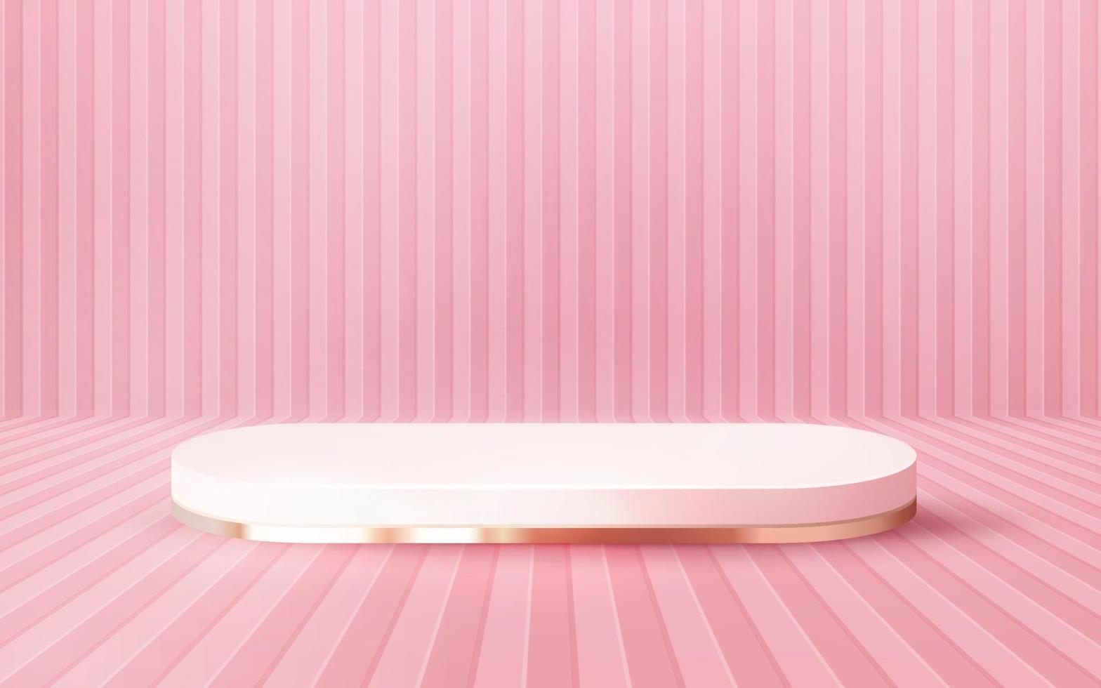 3d abstract scene long luxury pink pastel rose gold podium product presentation mock up show 261022 vector