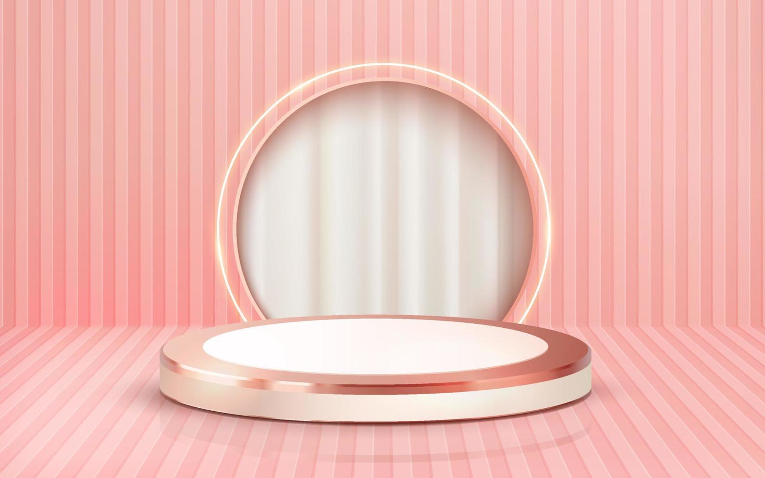 3d rendered luxury white half ball podium showcase vector 3d pink background 261022