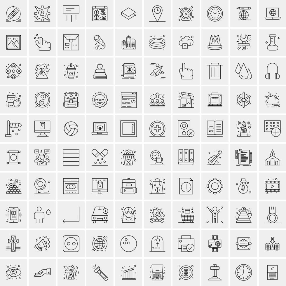 100 Business Icons for web and Print Material vector