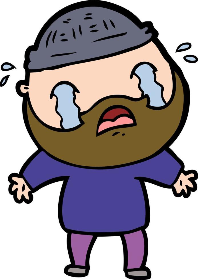Cartoon crying man vector