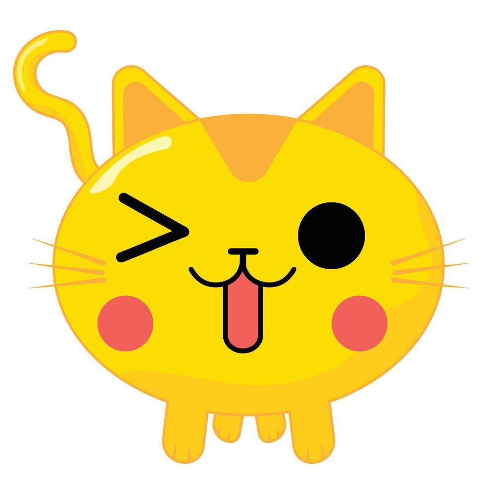 this is a collection of cute cat expression illustrations vector