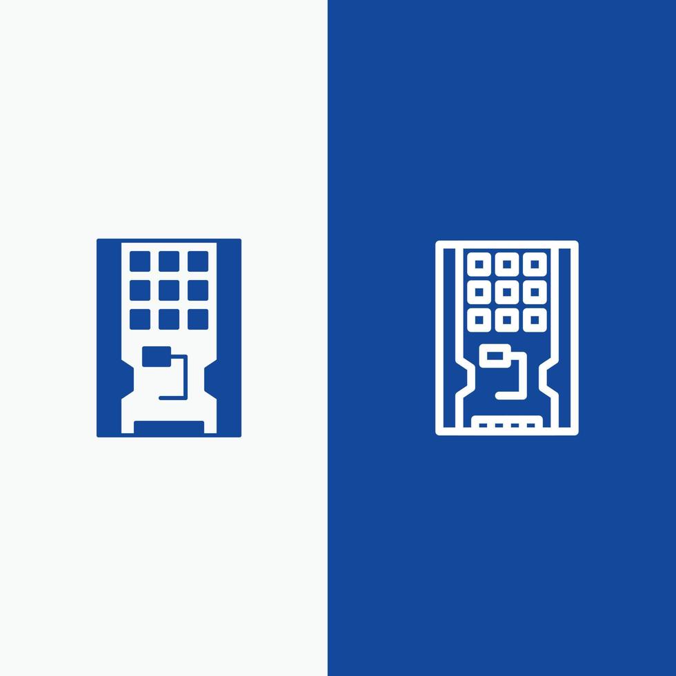 Disk Drive Hardware Solid Ssd Line and Glyph Solid icon Blue banner Line and Glyph Solid icon Blue b vector