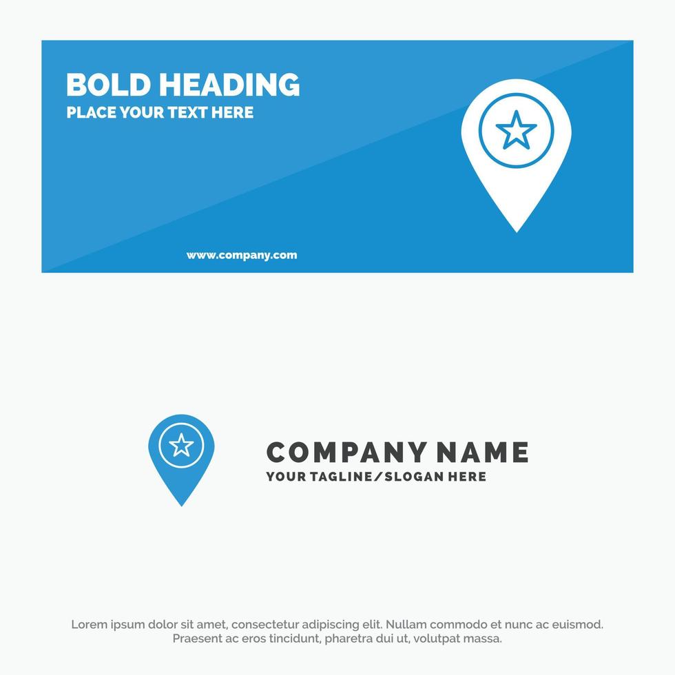 Star Location Map Marker Pin SOlid Icon Website Banner and Business Logo Template vector