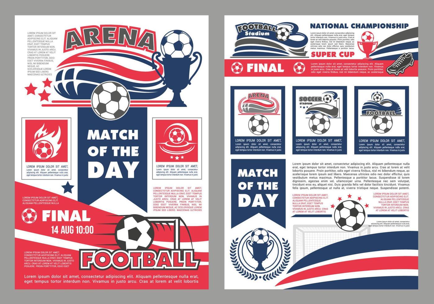 Vector soccer football match posters