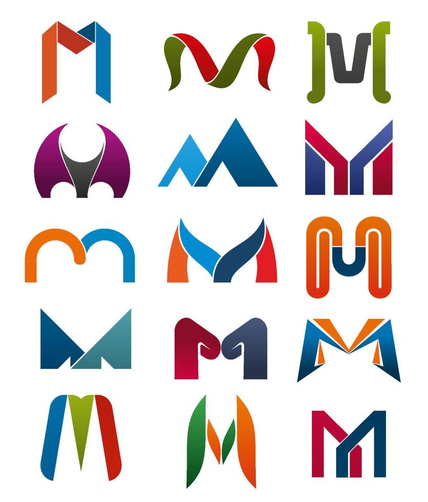 M letter vector icons template company brand name