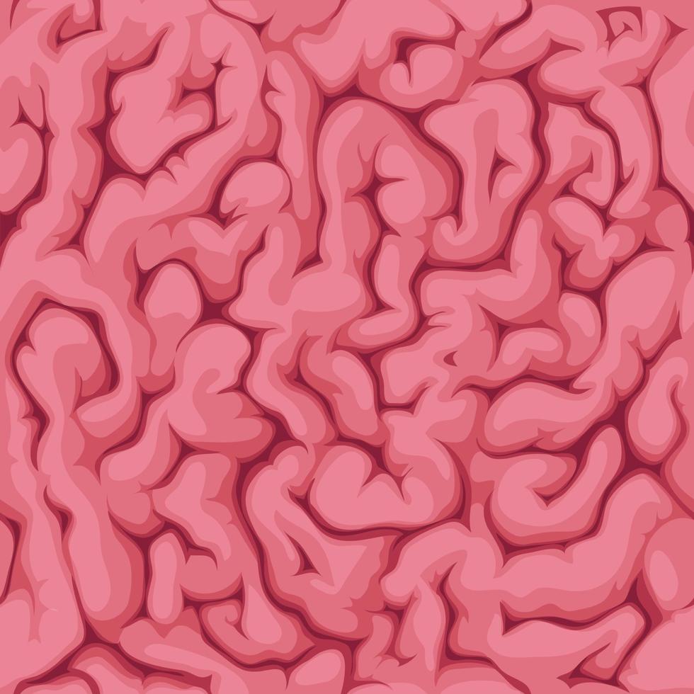 Human brain seamless pattern, pink background vector