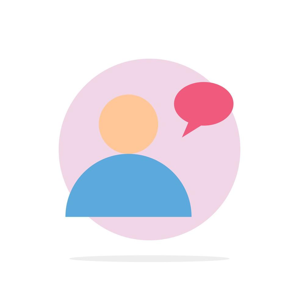 Basic Chatting User Abstract Circle Background Flat color Icon vector