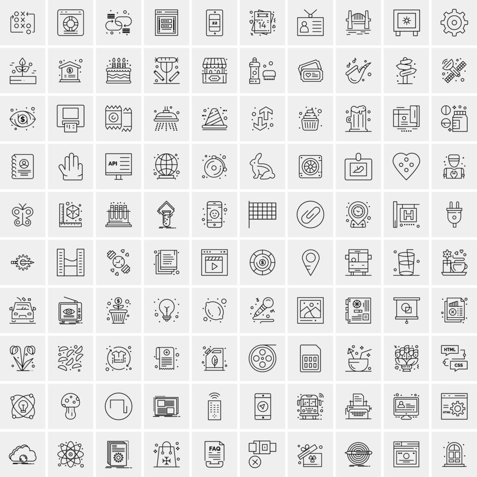 100 iconos de negocios para web y material impreso vector