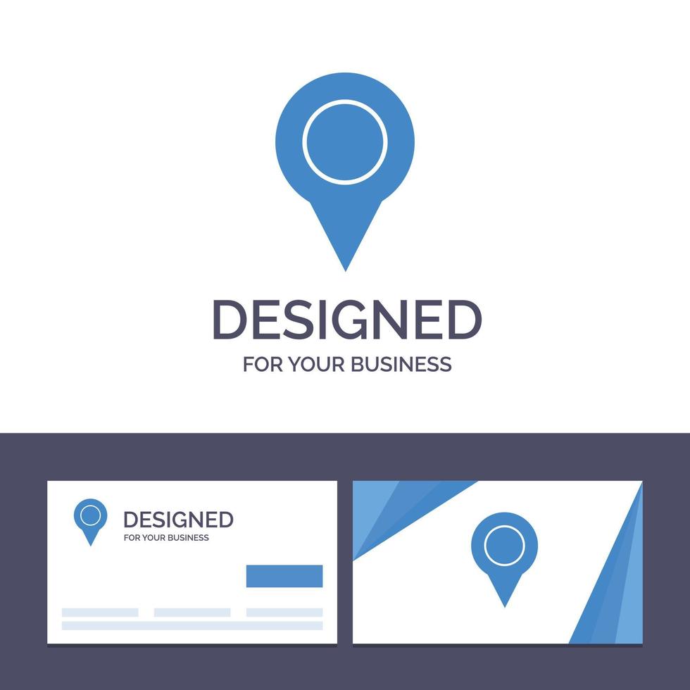 tarjeta de visita creativa y plantilla de logotipo ubicación mapa marcador pin vector ilustración