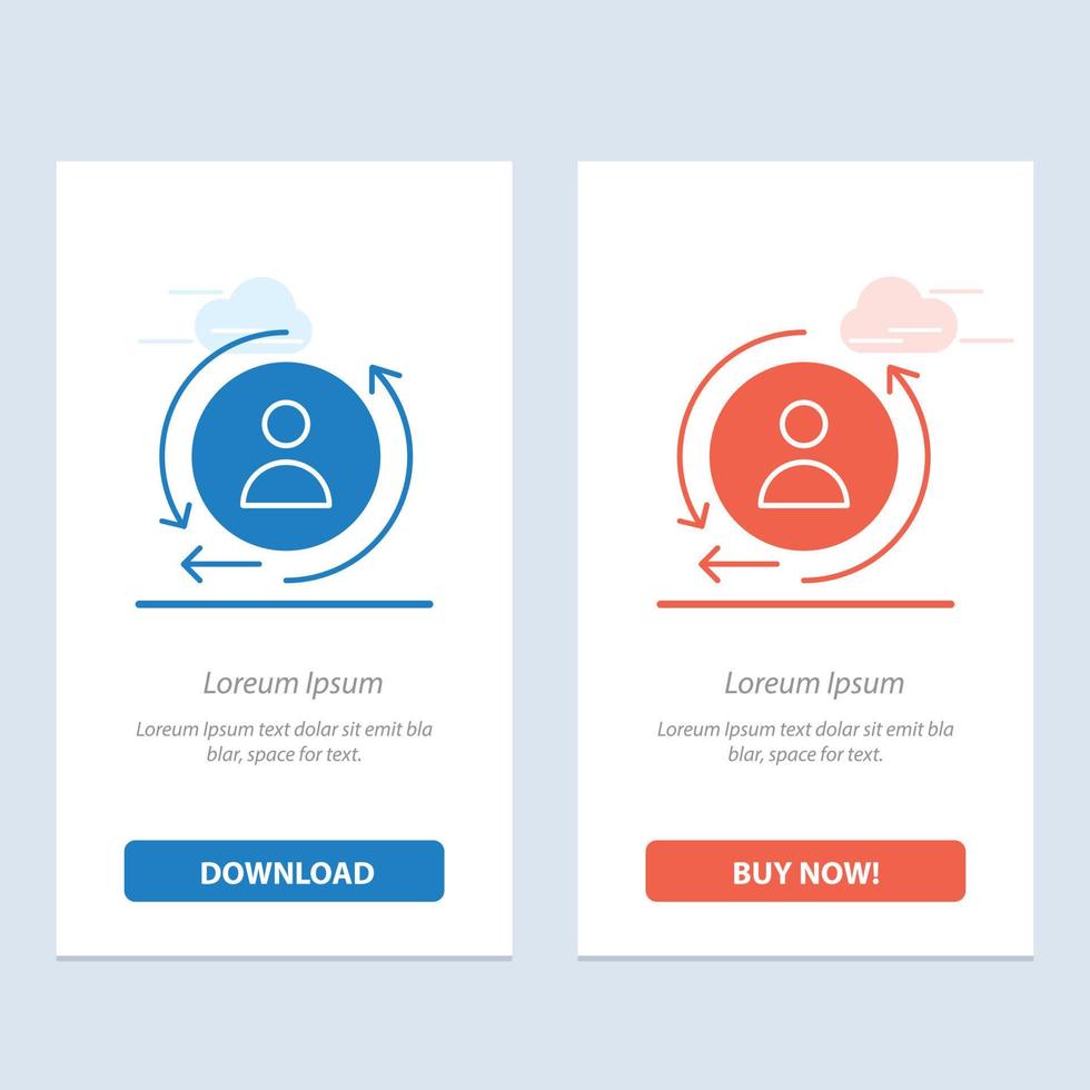 Digital Marketing Remarketing  Blue and Red Download and Buy Now web Widget Card Template vector