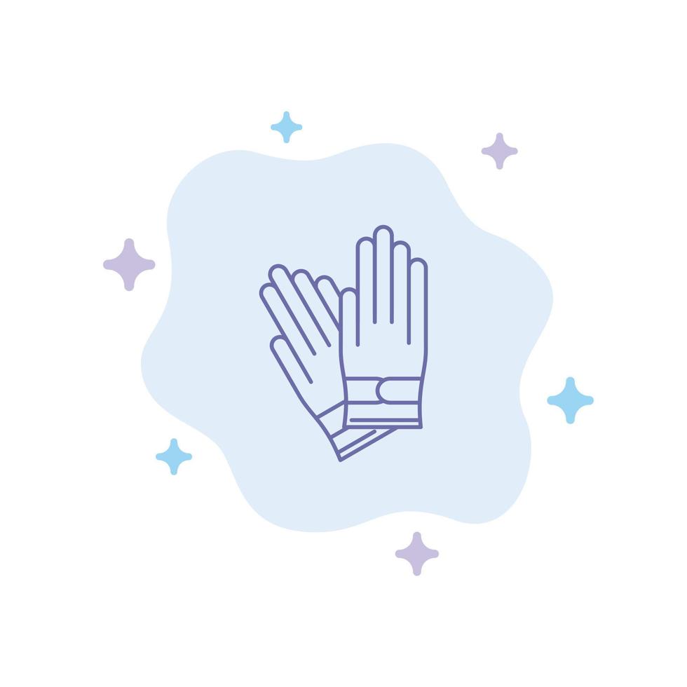 Gloves Building Construction Repair Blue Icon on Abstract Cloud Background vector