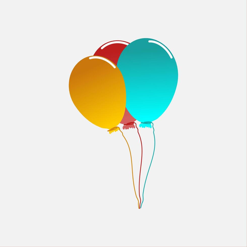 red blue and yellow balloons vector