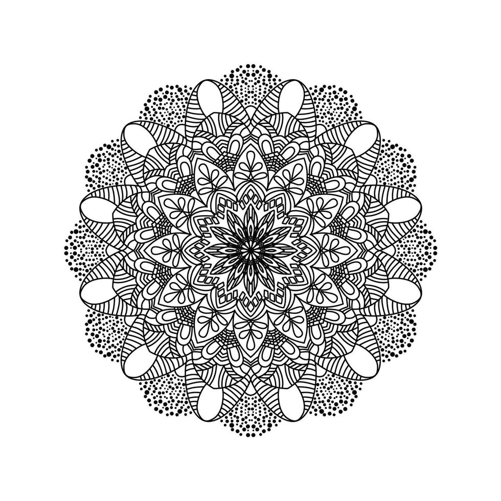 Mandala Pattern Stencil doodles sketch good mood vector