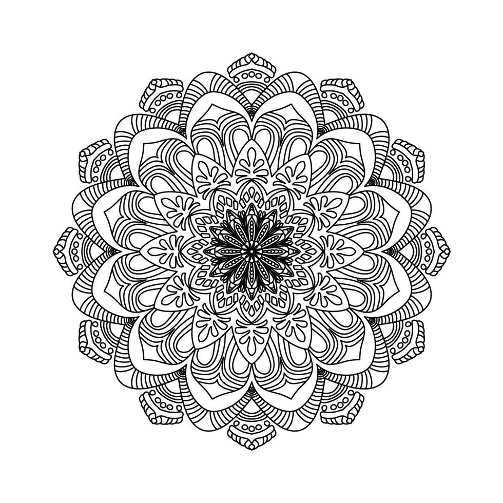 Mandala Pattern Stencil doodles sketch good mood vector