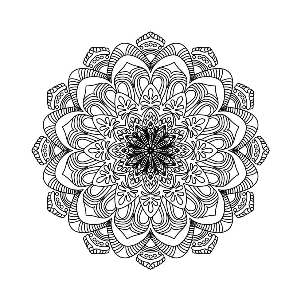 Mandala Pattern Stencil doodles sketch good mood vector