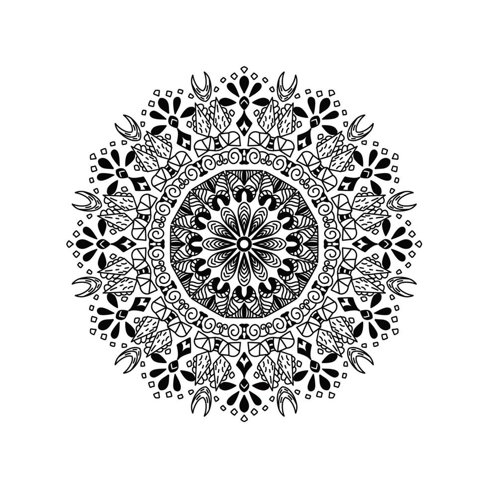 Mandala Pattern Stencil doodles sketch good mood vector