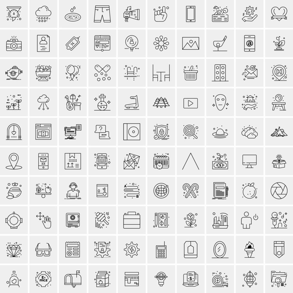 100 Solid Business Icons for web and Print Material vector