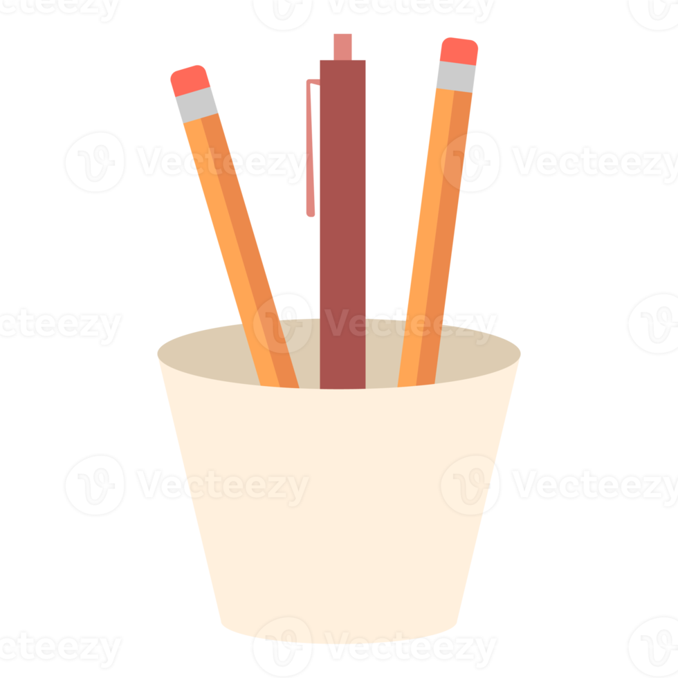 cup with pencil pen png