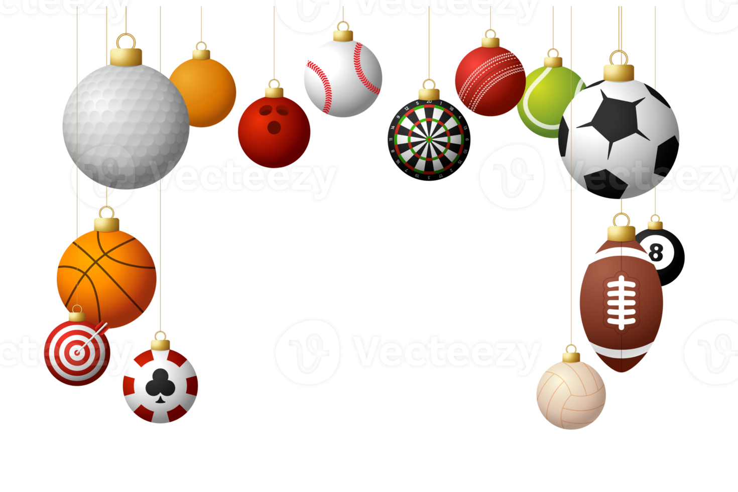 sport christmas or new year bauble ball hanging on thread png