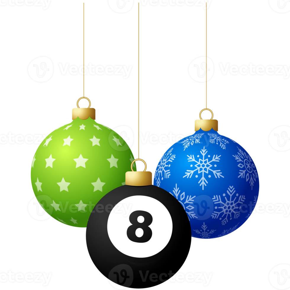 billiard sport christmas ball bauble isolated png