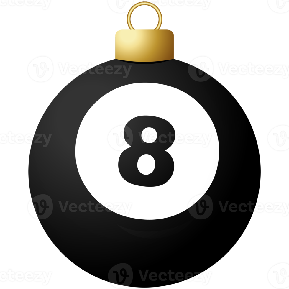 billiard sport christmas ball bauble isolated png