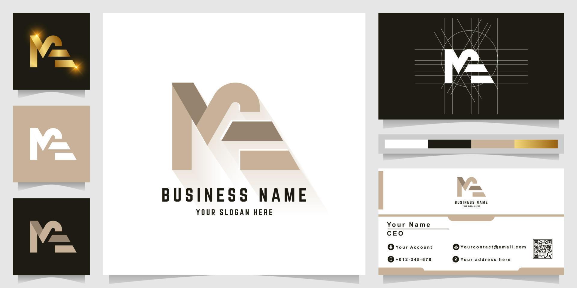 Letter Mt or Nt monogram logo with business card design vector