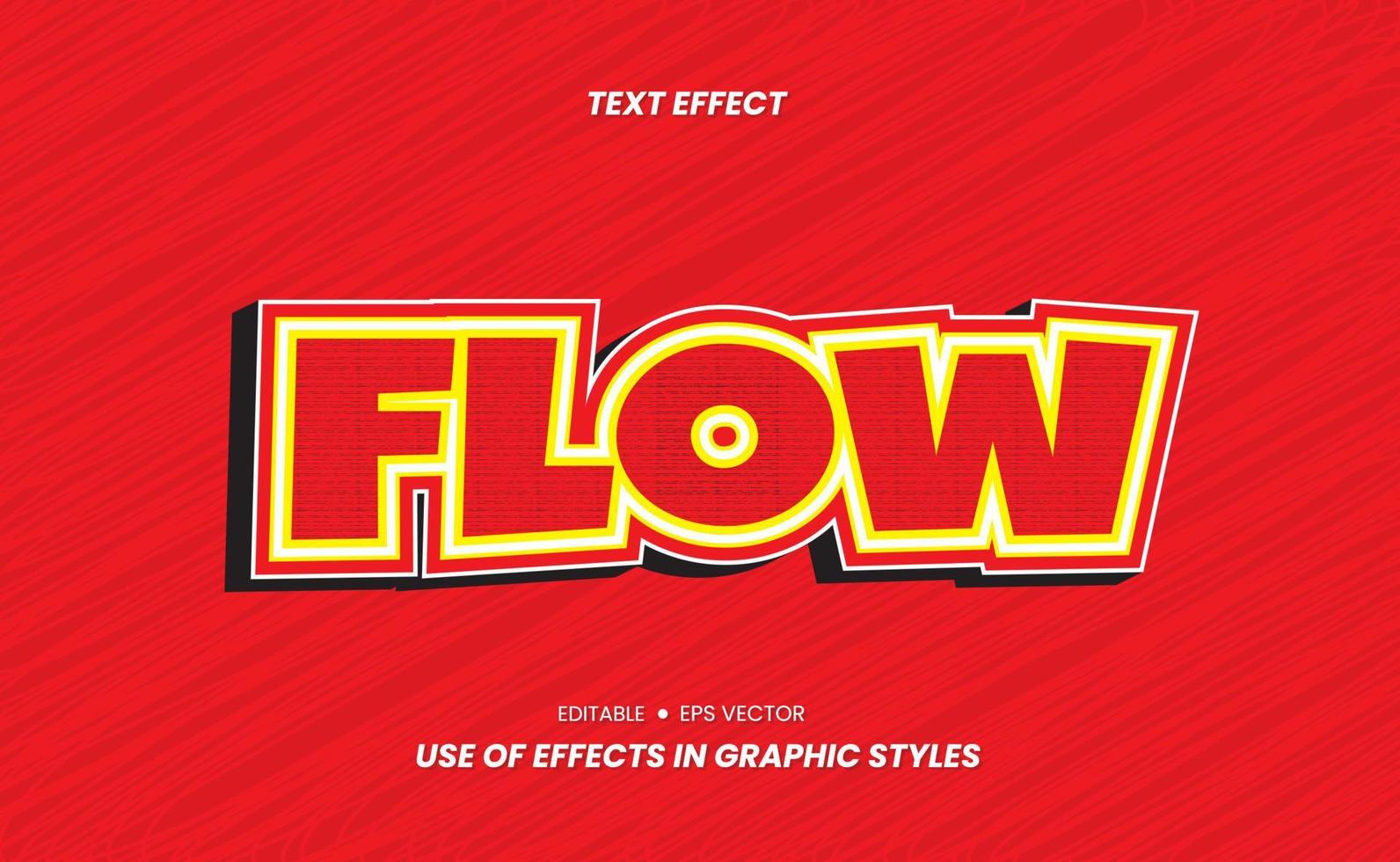 Flow Text - 3D Text Effects That Can Be Used Through Graphic Style Settings vector