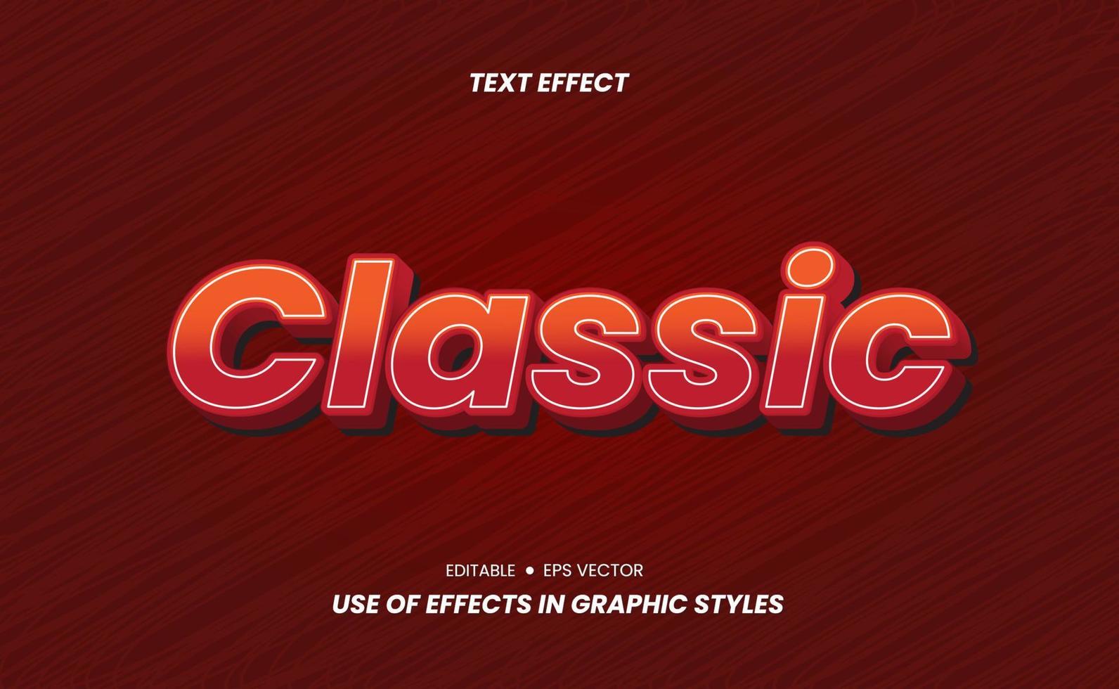 Classic Text - 3D Text Effects That Can Be Used Through Graphic Style Settings vector