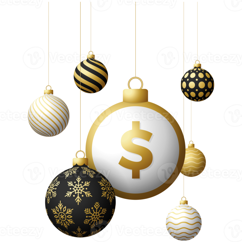 money dollar coin christmas bauble png