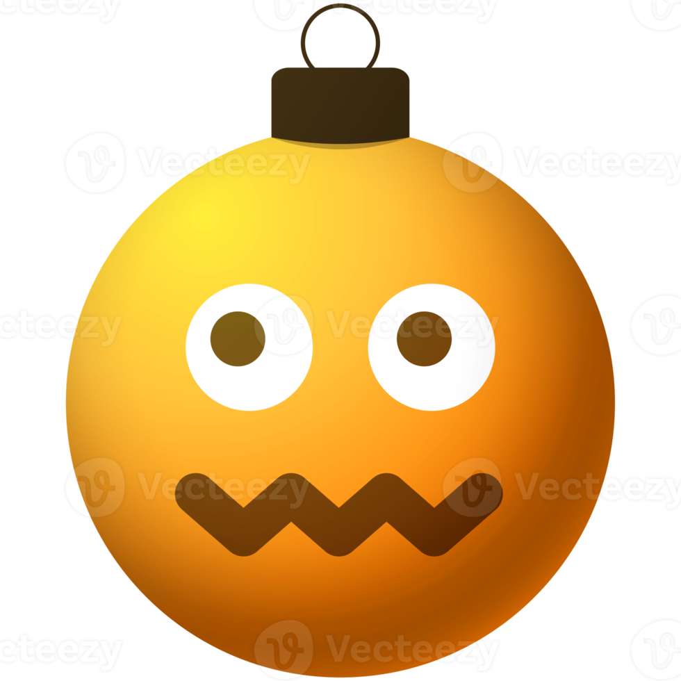 emotion face christmas ball png